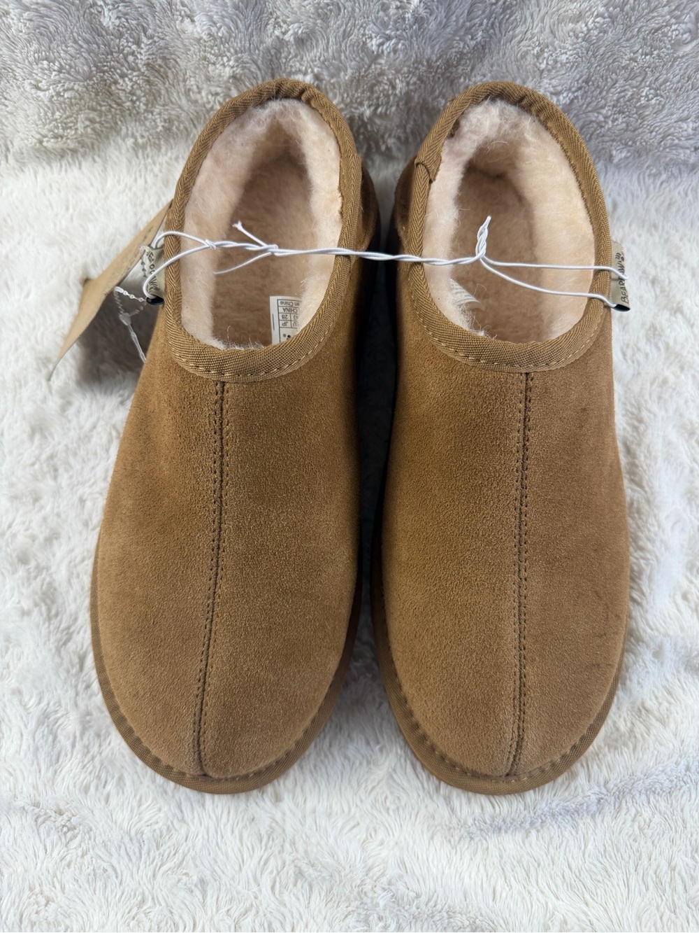 BEARPAW Jonah Women’s Brown Suede Moccasin Slippers US 10 M Slip-On 3251M